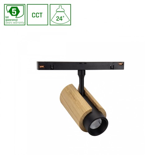 SYSTEM SHIFT CCT- SPOT M WOOD 44X157X178mm 10W 24ST Czarny CCT SWITCH 5 Lat Gwarancji WLD+40005_CCT_WOOD WOJNAROWSKI Lighting