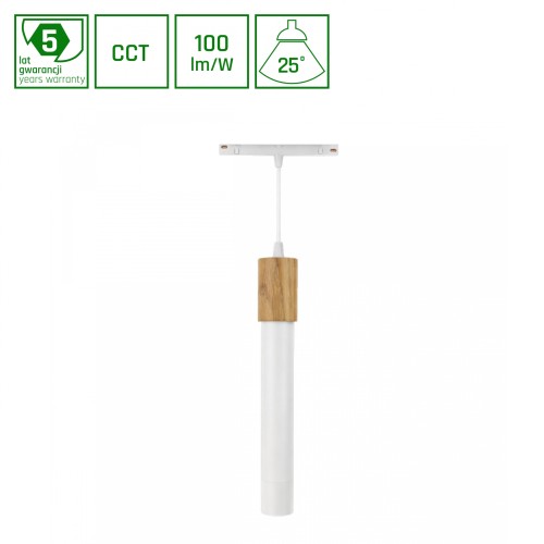 SYSTEM SHIFT CCT- HANGIT WOOD 40X297 (900mm kabel) 12W 25ST Biały CCT SWITCH 5 Lat Gwarancji WLD+40035_CCT_WOOD WOJNAROWSKI Lighting