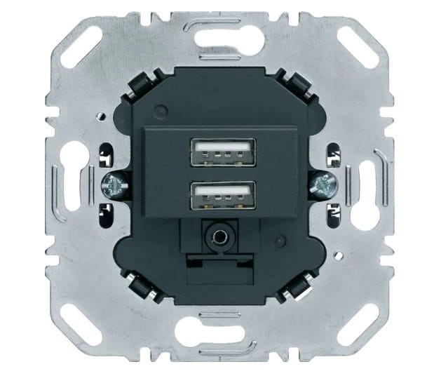 one.platform Mechanizm gniazda USB ładowania 3.0 A 230 V, antracyt, mat 260205 HAGER BERKER B.Kwadrat B.3 B.7 Q.1 Q.3 Q.7 K.1 K.5 R.1 R.3 R.8 Serie 1930 R.classic