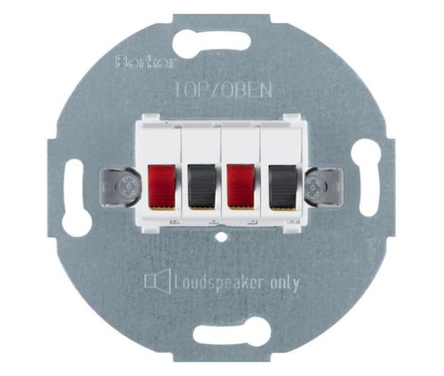 one.platform Mechanizm gniazda głośnikowego stereofonicznego 2-kr, biały 457309 HAGER BERKER B.Kwadrat B.3 B.7 Q.1 Q.3 Q.7 K.1 K.5 R.1 R.3 R.8 Serie 1930 R.classic