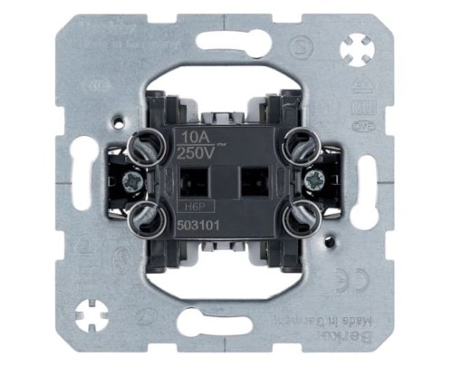 one.platform Łącznik 1-klawiszowy przyciskowy, zestyk zwierny 503101 HAGER BERKER B.Kwadrat B.3 B.7 Q.1 Q.3 Q.7 K.1 K.5 R.1 R.3 R.8 Serie 1930 R.classic
