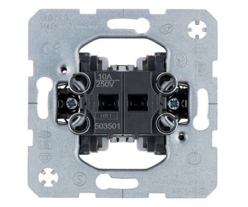 one.platform Łącznik 2-klawiszowy przyc., 1 zestyk zwierny, 1 zestyk rozwierny 503501 HAGER BERKER B.Kwadrat B.3 B.7 Q.1 Q.3 Q.7 K.1 K.5 R.1 R.3 R.8 Serie 1930 R.classic