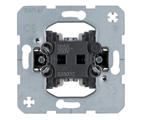 one.platform Łącznik 1-klawiszowy 2-biegunowy, mechanizm, samozaciski 533032 HAGER BERKER B.Kwadrat B.3 B.7 Q.1 Q.3 Q.7 K.1 K.5 R.1 R.3 R.8 Serie 1930 R.classic