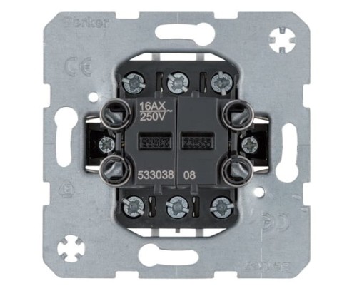 one.platform Łącznik 2-klawiszowy 2-kr uniwersalny (schodowy), mech., zac. śrub. 53303808 HAGER BERKER B.Kwadrat B.3 B.7 Q.1 Q.3 Q.7 K.1 K.5 R.1 R.3 R.8 Serie 1930 R.classic