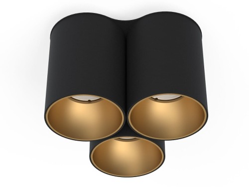 Sufitowa oprawa lampa punktowa EYE TONE III BLACK/GOLD 8092 NOWODVORSKI Lighting 3xGU10 tuba x 3 spot natynkowa nowoczesna oświetleniowa czarno złota Inspiracje Premium