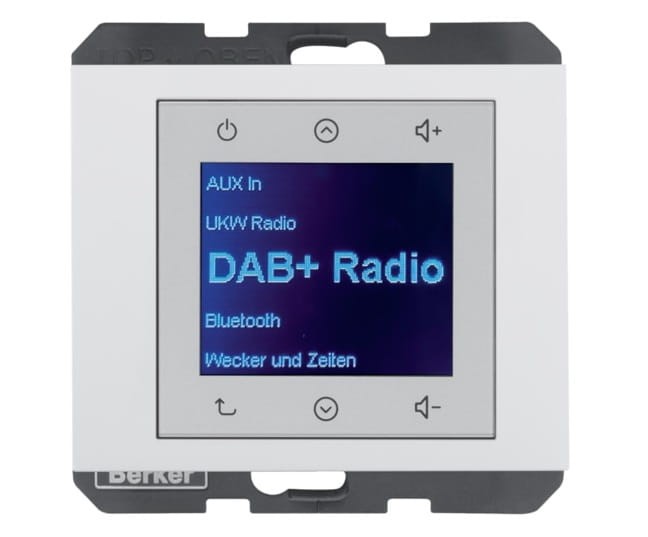 K.1 Radio Touch DAB+ Bluetooth biały połysk 30847009 HAGER BERKER Podtynkowe w gniazdku ścianie