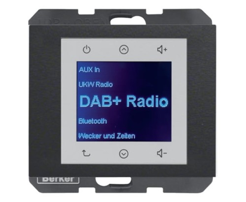 K.1 Radio Touch DAB+ Bluetooth antracyt mat 30847006 HAGER BERKER Podtynkowe w gniazdku ścianie