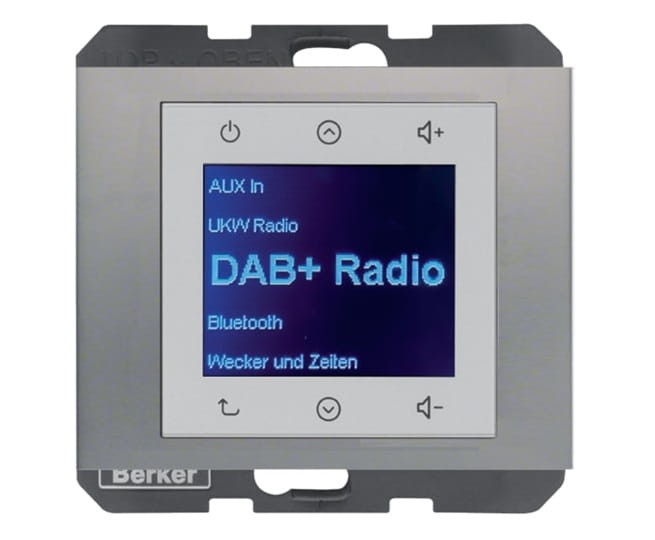 K.5 Radio Touch DAB+ Bluetooth stal szlachetna 30847004 HAGER BERKER Podtynkowe w gniazdku ścianie