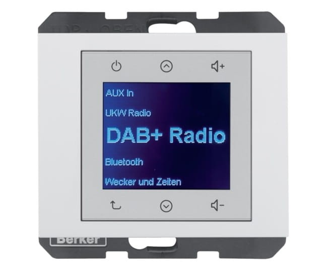 K.1 Radio Touch DAB+ biały połysk 29847009 HAGER BERKER Podtynkowe w gniazdku ścianie