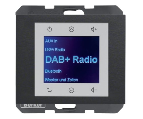 K.1 Radio Touch DAB+ antracyt mat 29847006 HAGER BERKER Podtynkowe w gniazdku ścianie