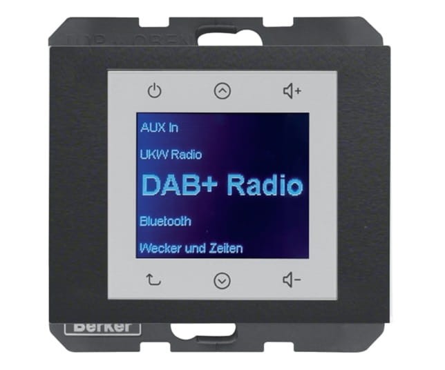K.1 Radio Touch DAB+ antracyt mat 29847006 HAGER BERKER Podtynkowe w gniazdku ścianie
