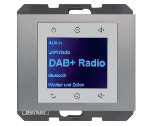 K.5 Radio Touch DAB+ stal szlachetna 29847004 HAGER BERKER Podtynkowe w gniazdku ścianie