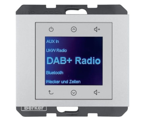 K.5 Radio Touch DAB+ aluminium 29847003 HAGER BERKER Podtynkowe w gniazdku ścianie