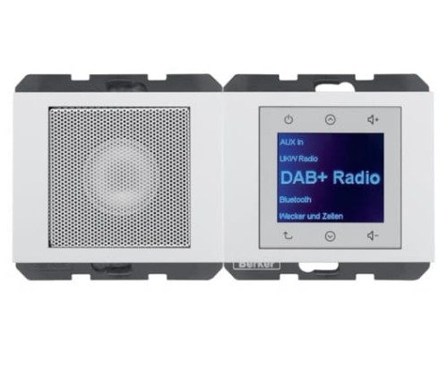 K.1 Radio Touch DAB+ Bluetooth z głośnikiem biały połysk 30807009 HAGER BERKER Podtynkowe w gniazdku ścianie