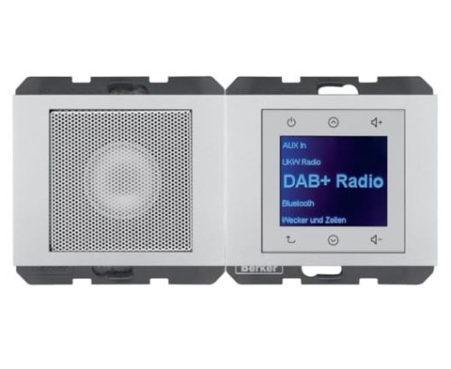 K.5 Radio Touch DAB+ Bluetooth z głośnikiem aluminium 30807003 HAGER BERKER Podtynkowe w gniazdku ścianie