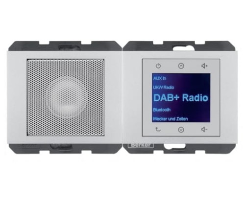 K.5 Radio Touch DAB+ z głośnikiem aluminium 29807003 HAGER BERKER Podtynkowe w gniazdku ścianie