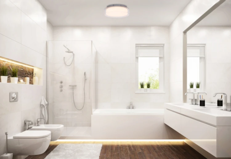 Lampa sufitowa łazienkowa PAN LED S CHROM 8173 NOWODVORSKI Lighting 12W IP44 nowoczesna oprawa oświetleniowa chrom plafon oprawa do łazienki Inspiracje Premium