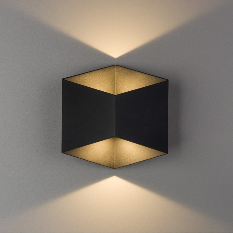 Lampa ogrodowa elewacyjna Kinkiet Zewnętrzny Nowoczesny TRIANGLES LED BLACK 8142 NOWODVORSKI Lighting 2x5W IP54 metal aluminium czarna na budynek dwustronna oprawa hermetyczna oświetlenie zewnętrzne barwa ciepła ciepłobiała biała czarny Inspiracje Premium