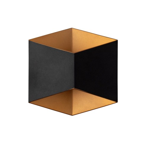 Lampa ogrodowa elewacyjna Kinkiet Zewnętrzny Nowoczesny TRIANGLES LED BLACK/GOLD 8141 NOWODVORSKI Lighting 2x5W IP54 metal aluminium czarna na budynek dwustronna oprawa oświetlenie zewnętrzne barwa ciepła ciepłobiała biała czarny złoty Inspiracje Premium