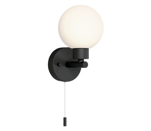 Lampa ścienna Kinkiet Łazienkowy Industrialny Loft SIMI BL I WL 8052 NOWODVORSKI Lighting do łazienki G9 10cm kula nowoczesna oprawa oświetleniowa Inspiracje pojedynczy jednostronny czarny Premium
