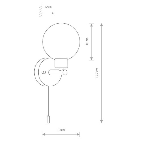 Lampa ścienna Kinkiet Łazienkowy Industrialny Loft SIMI BL I WL 8052 NOWODVORSKI Lighting do łazienki G9 10cm kula nowoczesna oprawa oświetleniowa Inspiracje pojedynczy jednostronny czarny Premium