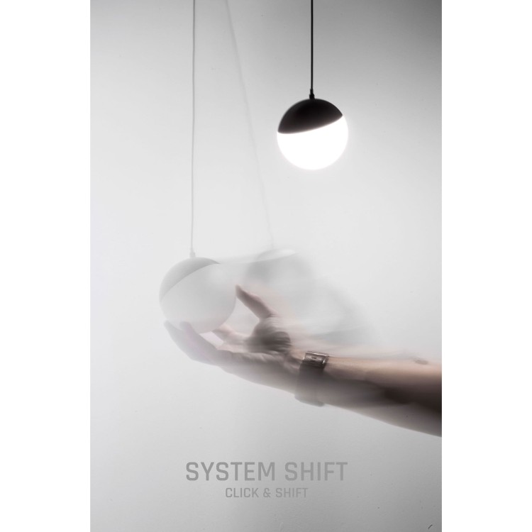 Lampa szynowa wisząca kula Industrialna szynowa LED 5W niskonapięciowy System SHIFT GLOBE P WLD+40001 WOJNAROWSKI Lighting Design 3000K Loft nowoczesna sufitowy oświetlenie szynowe zawieszana 48V szynoprzewodu szyny zwis czarna Inspiracje Premium