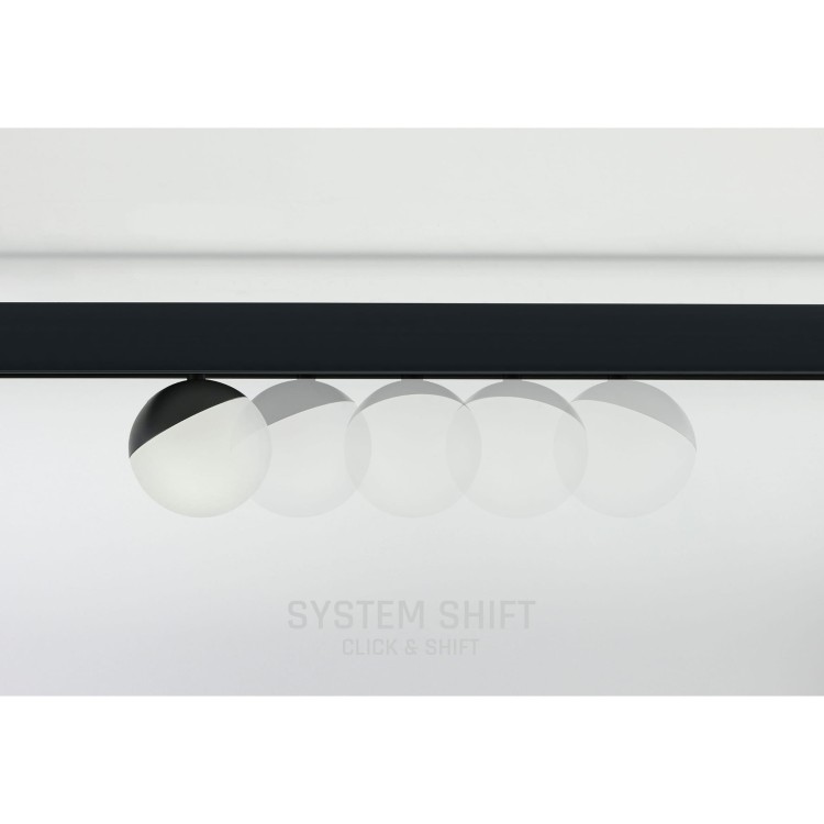 Lampa szynowa wisząca kula Industrialna szynowa LED 5W niskonapięciowy System SHIFT GLOBE WLD+40000 WOJNAROWSKI Lighting Design 3000K Loft nowoczesna sufitowy oświetlenie szynowe zawieszana 48V szynoprzewodu szyny kulka czarna Inspiracje Premium