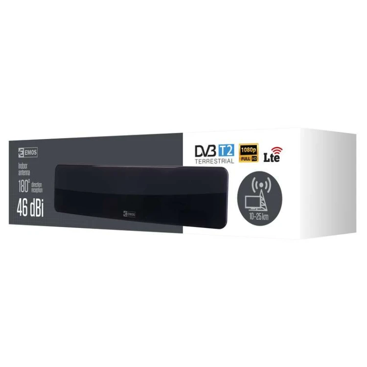 Antena pokojowa wewnętrzna DVB-T 20 dBi filtr LTE/4G HDC3 J0675 Emos DVB-T2 UHF
