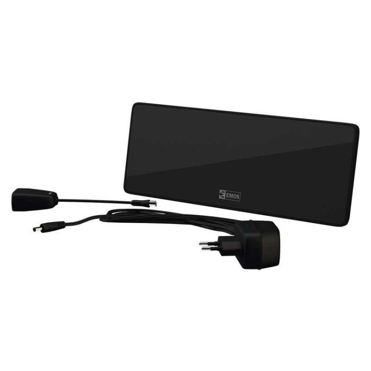Antena pokojowa wewnętrzna DVB-T 20 dBi filtr LTE/4G HD-101N J0659 Emos DVB-T2 UHF