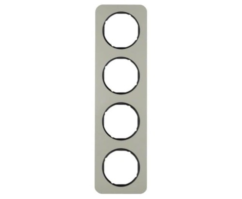 R.1 Ramka 4-krotna, stal szlachetna/czarny 10142104 HAGER BERKER R.1