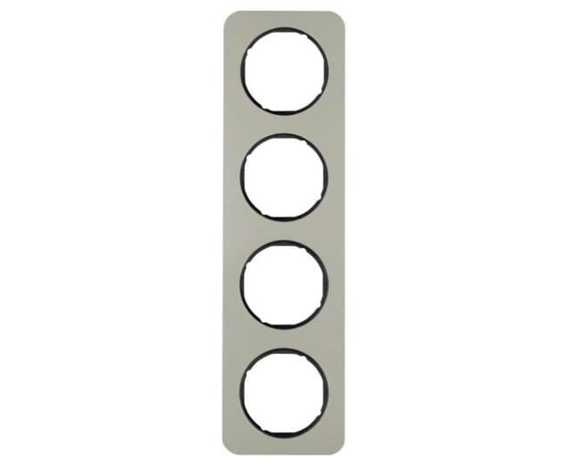 R.1 Ramka 4-krotna, stal szlachetna/czarny 10142104 HAGER BERKER R.1