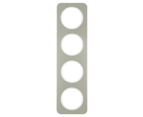 R.1 Ramka 4-krotna, stal szlachetna/biały 10142114 HAGER BERKER R.1
