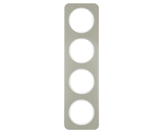 R.1 Ramka 4-krotna, stal szlachetna/biały 10142114 HAGER BERKER R.1
