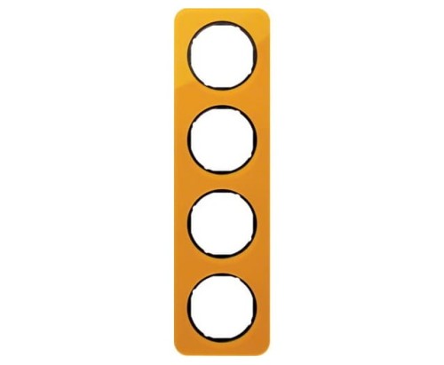 R.1 Ramka 4-krotna, akryl pomarańczowy przezroczysty/czarny 10142334 HAGER BERKER R.1