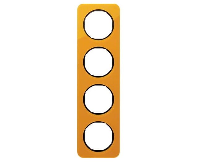 R.1 Ramka 4-krotna, akryl pomarańczowy przezroczysty/czarny 10142334 HAGER BERKER R.1