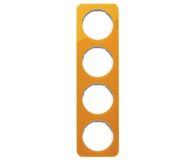 R.1 Ramka 4-krotna, akryl pomarańczowy przezroczysty/biały 10142339 HAGER BERKER R.1