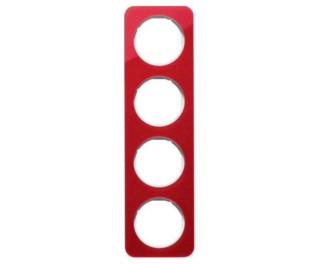 R.1 Ramka 4-krotna, akryl czerwony przezroczysty/biały 10142349 HAGER BERKER R.1