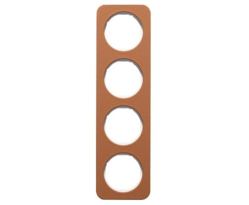 R.1 Ramka 4-krotna, skóra/biały 10142369 HAGER BERKER R.1