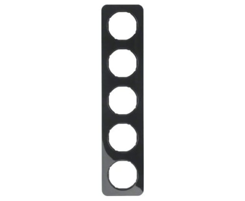 R.1 Ramka 5-krotna, czarny, połysk 10152145 HAGER BERKER R.1