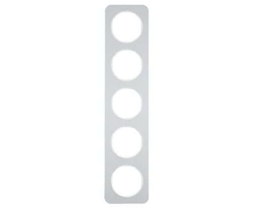 R.1 Ramka 5-krotna, alu/biały 10152174 HAGER BERKER R.1
