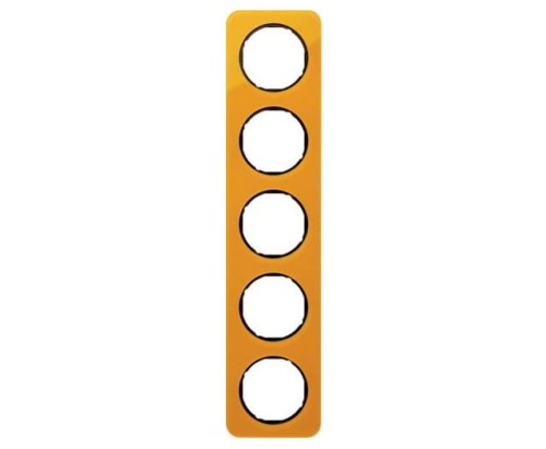 R.1 Ramka 5-krotna, akryl pomarańczowy przezroczysty/czarny 10152334 HAGER BERKER R.1