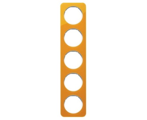 R.1 Ramka 5-krotna, akryl pomarańczowy przezroczysty/biały 10152339 HAGER BERKER R.1