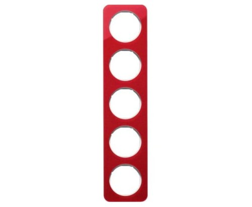 R.1 Ramka 5-krotna, akryl czerwony przezroczysty/biały 10152349 HAGER BERKER R.1