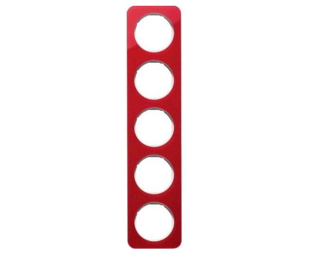 R.1 Ramka 5-krotna, akryl czerwony przezroczysty/biały 10152349 HAGER BERKER R.1
