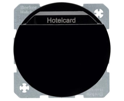 R.1/R.3 Łącznik przekaźnikowy na kartę hotelową, czarny 16402045 HAGER BERKER R.1 R.3 Serie 1930 R.classic