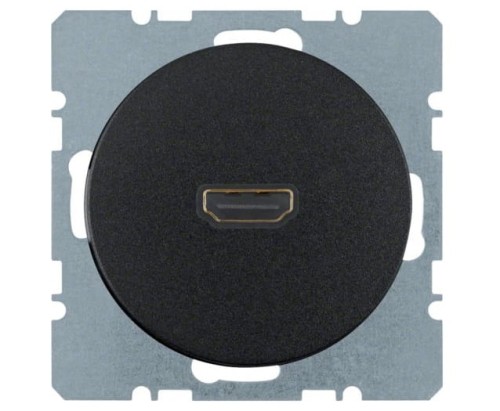 R.1/R.3 Gniazdo HDMI z przyłączem 90° czarny 3315432045 HAGER BERKER R.1 R.3 Serie 1930 R.classic
