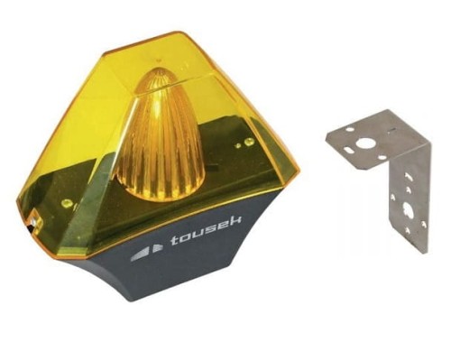 Lampa Sygnalizacyjna Migająca Ostrzegawcza LED Tousek 24V i 230V z uchwytem montażowym ze stali nierdzewnej 13720221 + 13700290 Tousek dla montażu na ścianie lub słupku kogut