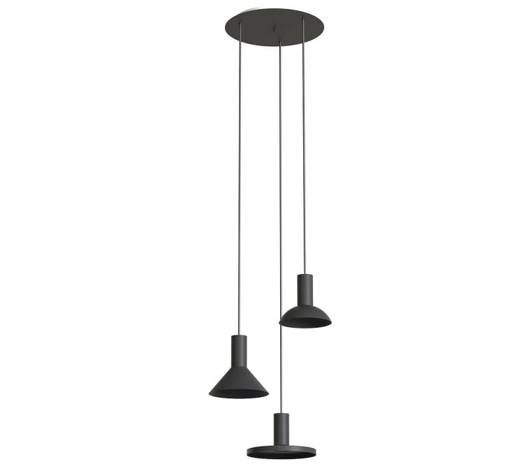 Lampa sufitowa wisząca Industrialna Loft HERMANOS III BLACK 10905 NOWODVORSKI Lighting 3xGU10 nowoczesna oprawa oświetleniowa metal żyrandol czarny czarna zwis Inspiracje Premium