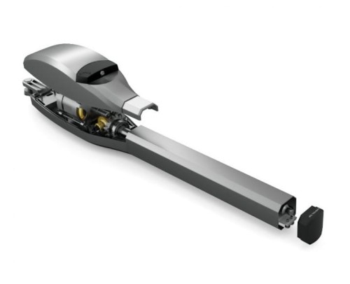 Napęd do bramy skrzydłowej jednoskrzydłowej Tousek SWING X4 LHD 1-siłownik S12714MD_4M 500kg 4,5m X X-4 230V skrzydłowy 1-skrzydłowy 1-skrzydłowej 1-skrzydłowych lewostronny i prawostronny bram skrzydłowych Antracyt Szary automat silnik zestaw piloty 4kan