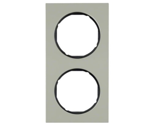 R.3 Ramka 2-krotna, stal szlachetna/czarny 10122204 HAGER BERKER R.3